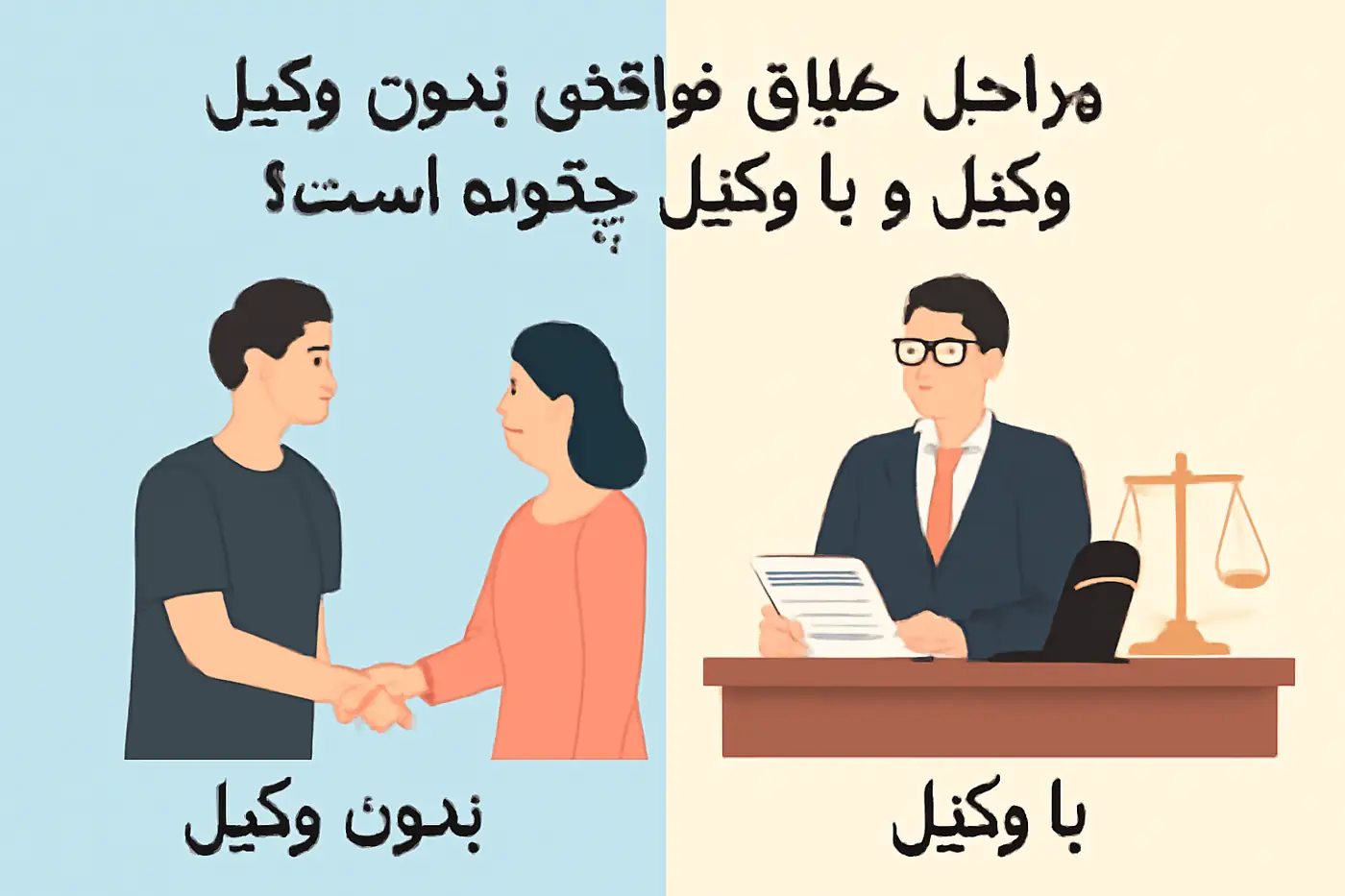 مراحل طلاق توافقی بدون وکیل و با وکیل